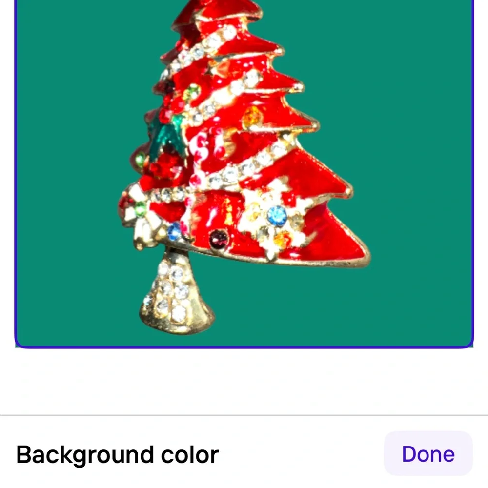 Festive Red Christmas Tree Brooch